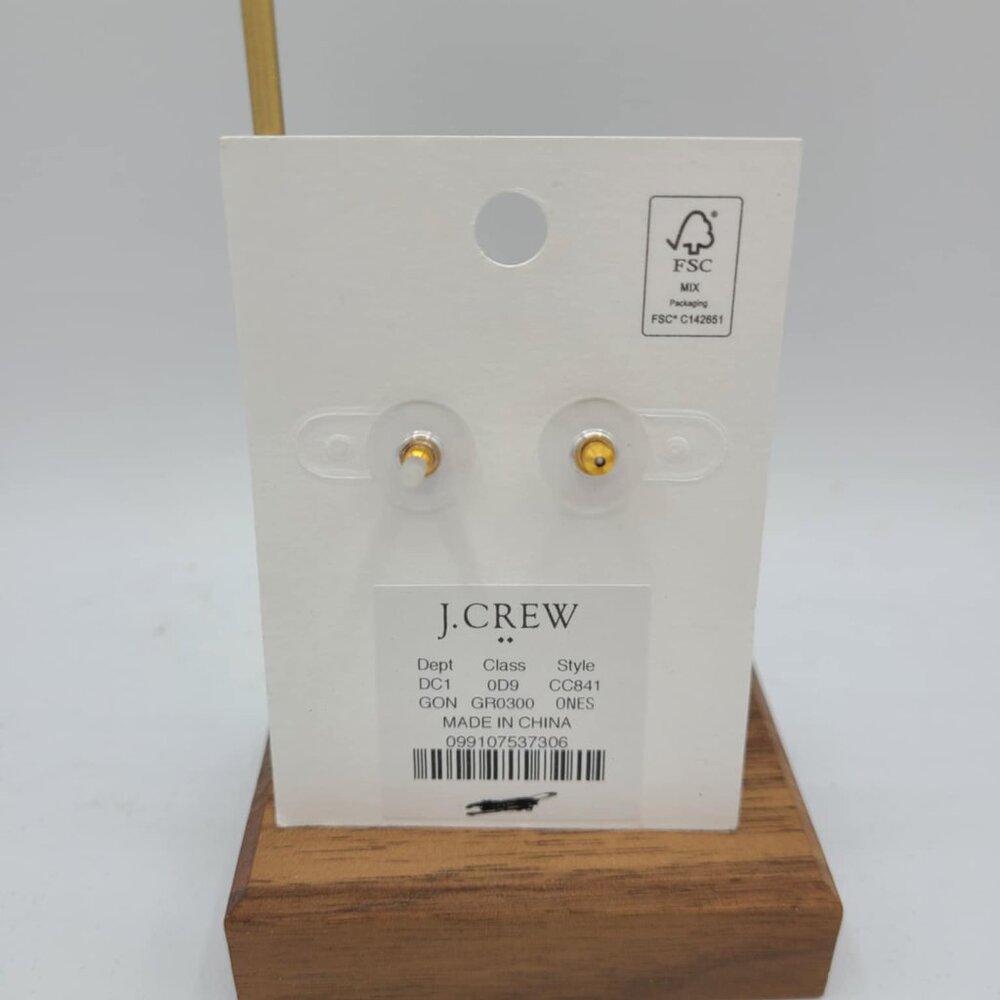 J Crew Factory Green Clear Drop Earrings  NWT!  NEW! - Picture 2 of 4